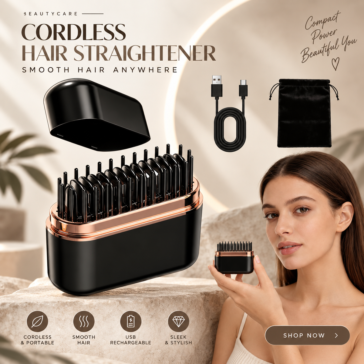 Cordless Hair Straightening Comb